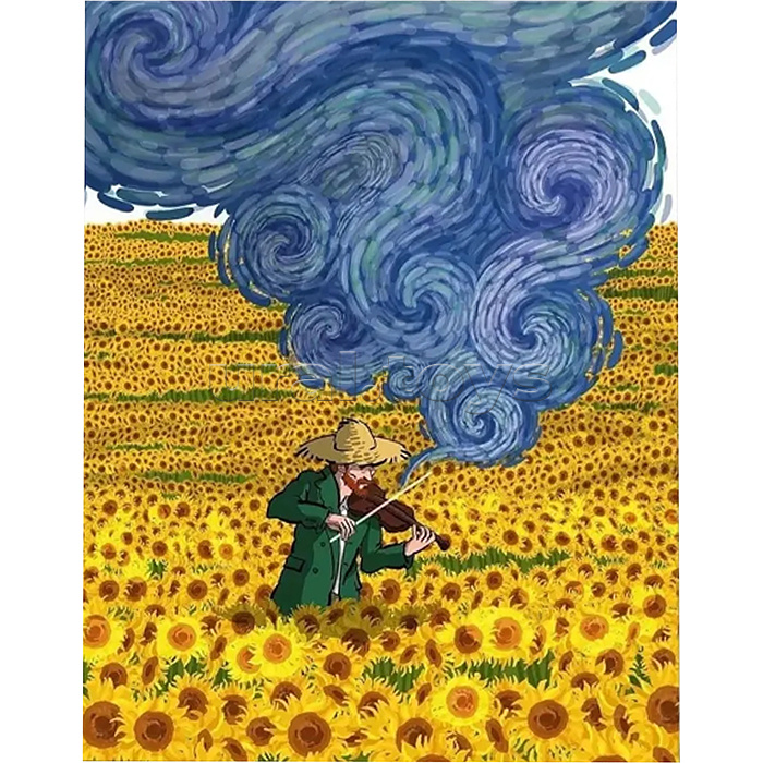 Картина по номерам 40х50 "В стиле Ван Гога" (21 цвет)
