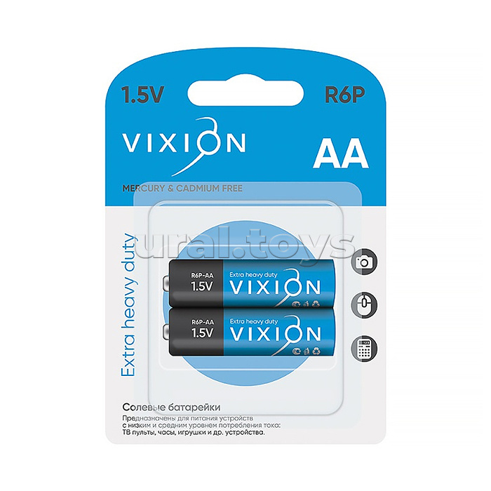 Батарейка солевая Vixion  R6P - AA (блистер 2шт)
