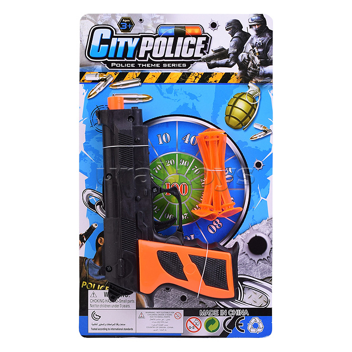 Пистолет "Меткий выстрел" со стрелами на присосках, на листе