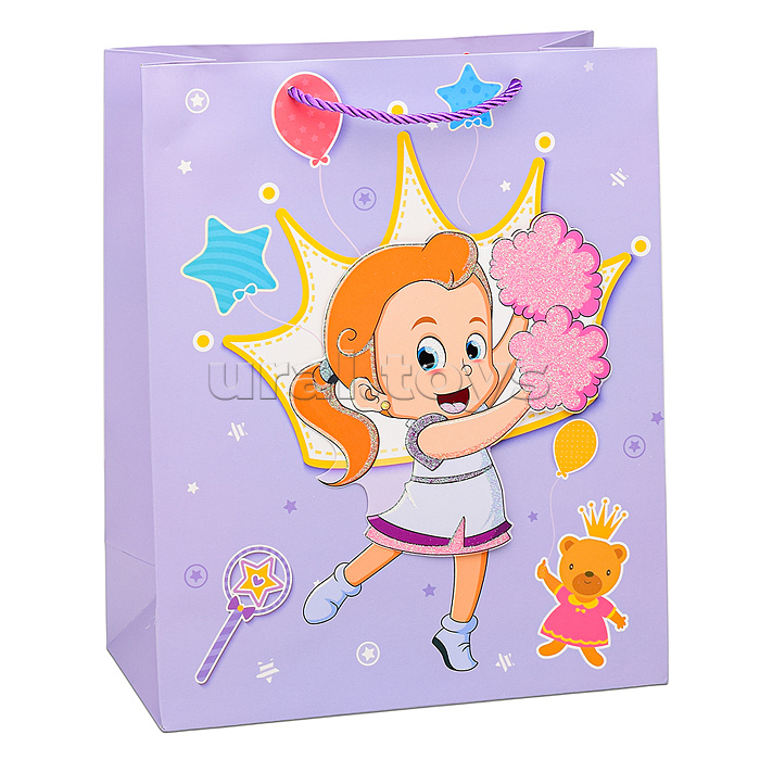 Пакет подарочный "Маленькая спортсменка" 26х32х12 см