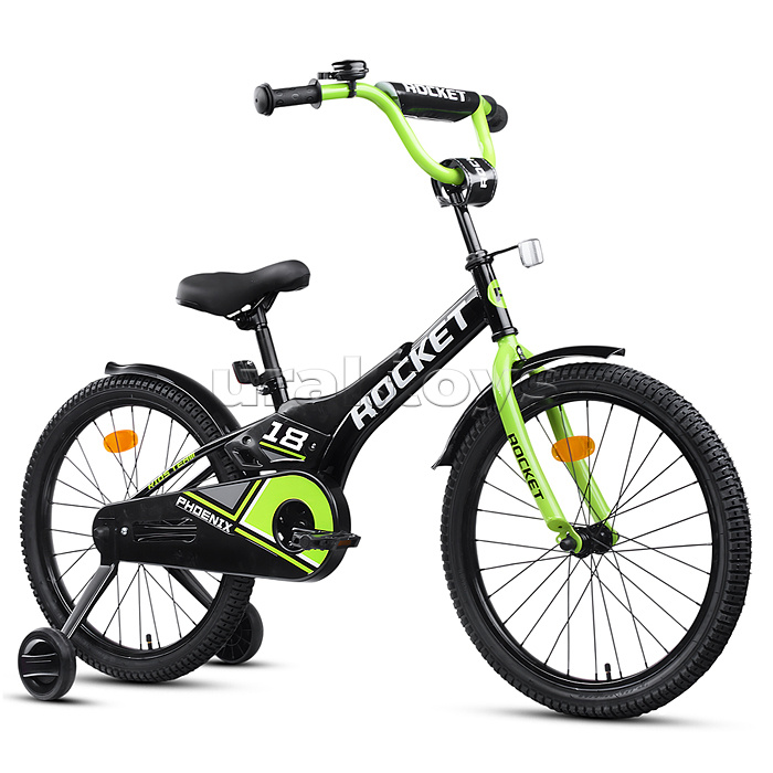 Велосипед 18" Rocket Phoenix, цвет черно/зеленый