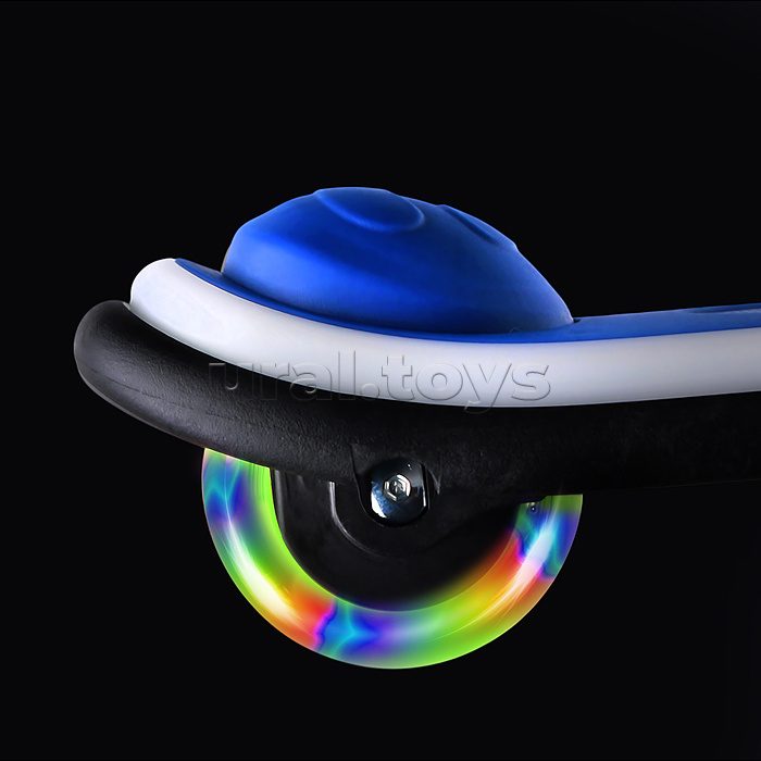 Самокат трёхколёсный ROCKET светящиеся колеса PU, дека, рулевая стойка, цвет зелено-синий