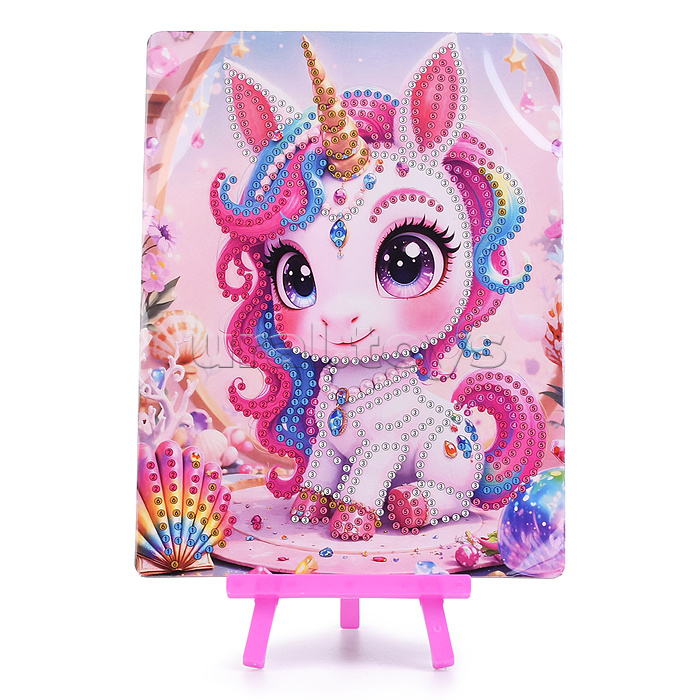 Мозаика алмазная "Маленький единорог" 15*20см