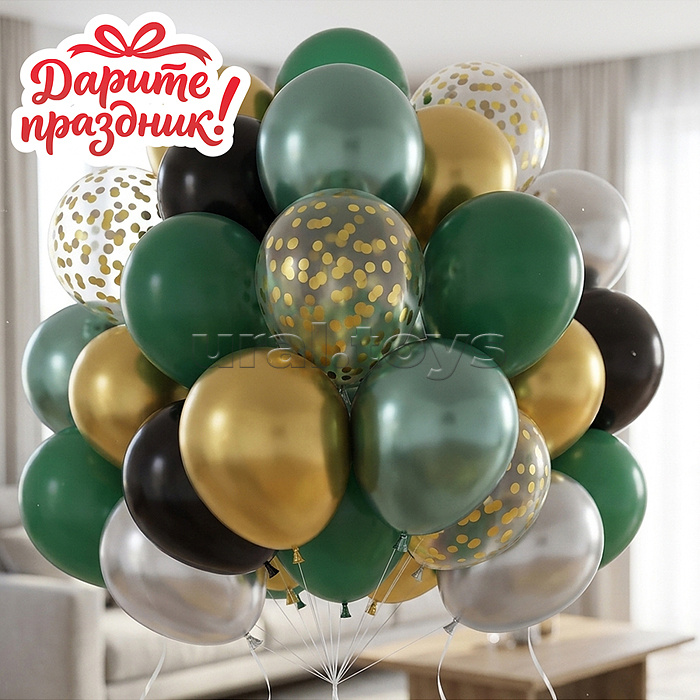 Украшение интерьерное Фонтан из шаров "Зелёный луг" 30 шт.