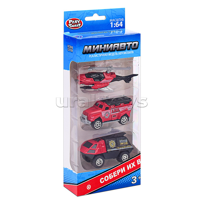 Набор техники "Мини Авто" пожарные спасатели, в коробке