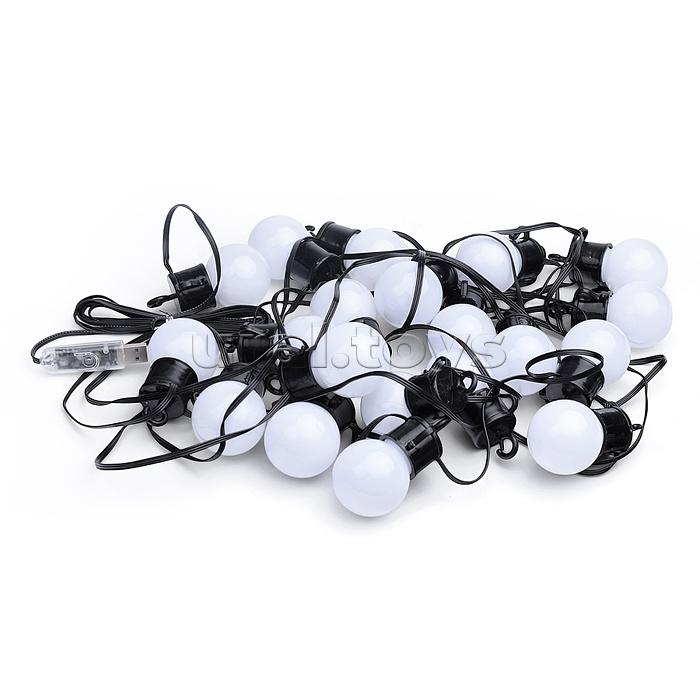 Электрогирлянда-Smart 6 м, 20 ламп, 10 режимов, USB, ИК пульт (цветная)в пакете