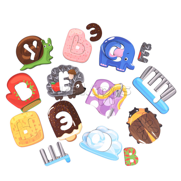 Пазлы зигзаг "Азбука" (деревянная)