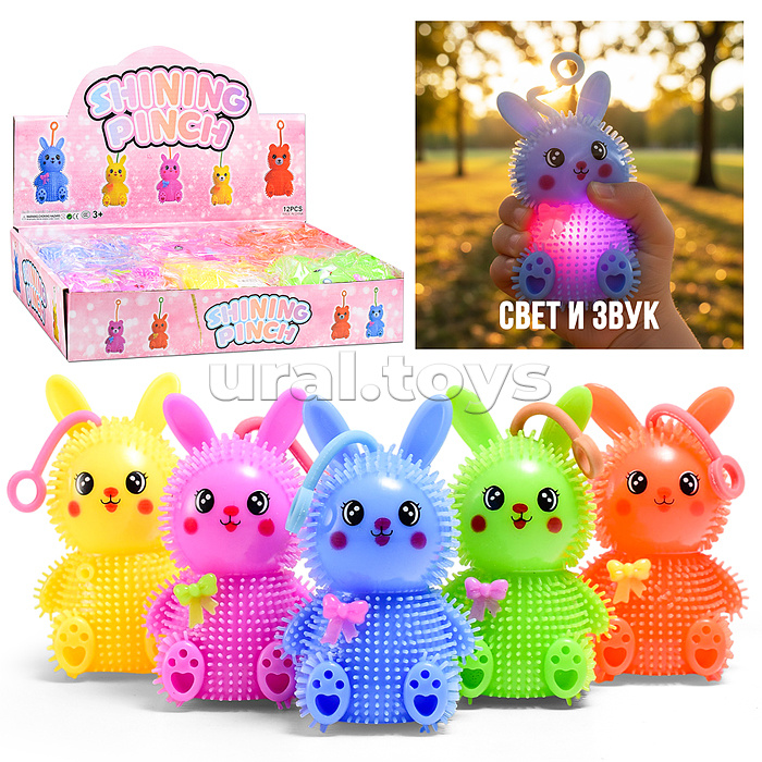 Игрушка-пищалка "Колючий зайка" в коробке