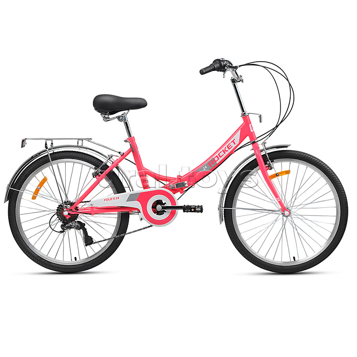 Велосипед 24" Rocket City Fold S 24, цвет розовый, размер 16"