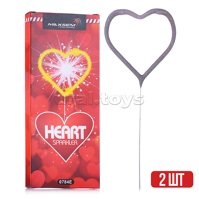 Бенгальские огни "Heart" 170 мм ("Сердце", в уп. 2 шт.) * в кор. 150 уп. Срок до 01.02.26