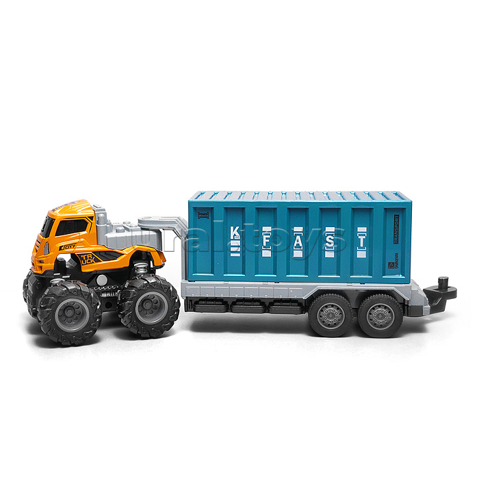 Машина "Двухзвенный прицеп" 1:43 в коробке