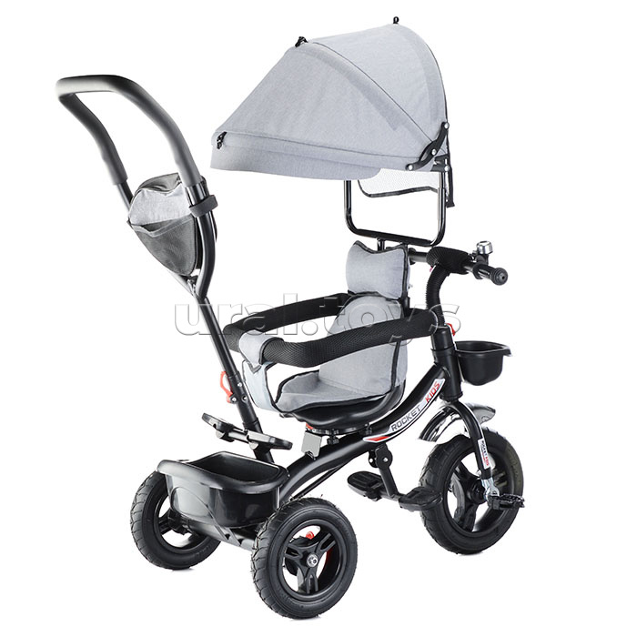 Велосипед 3-х колесный, резиновые покрышки, серый