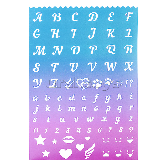 Трафареты буквы и цифры 210x297x0,5 мм, полипропилен, 500 мкм,