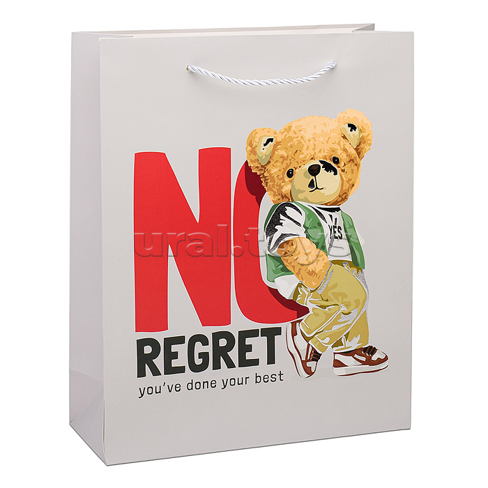 Пакет подарочный "Стильный мишка" 26х32х10 см
