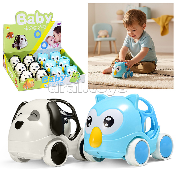 Погремушка "Собачка, сова" в коробке