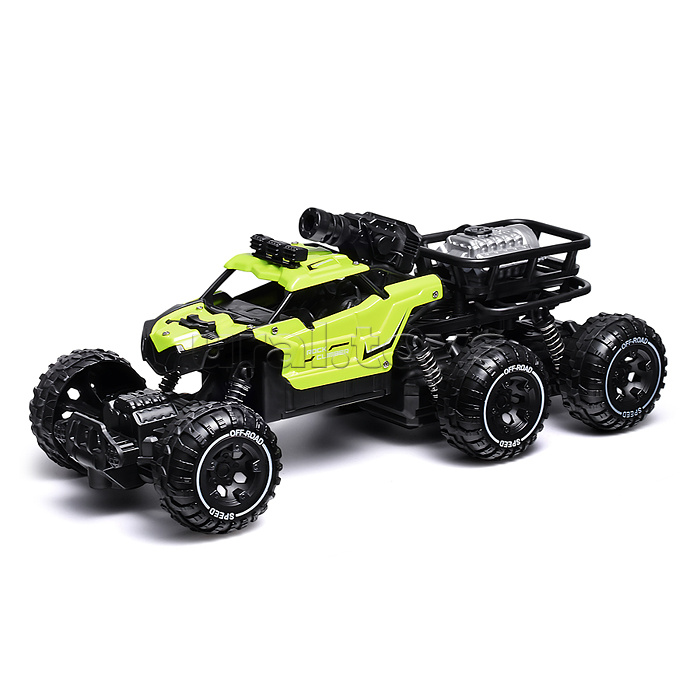 Машина "Погоня за монстрами" зелёный, свет, дым р/у, 27 MHz, в коробке