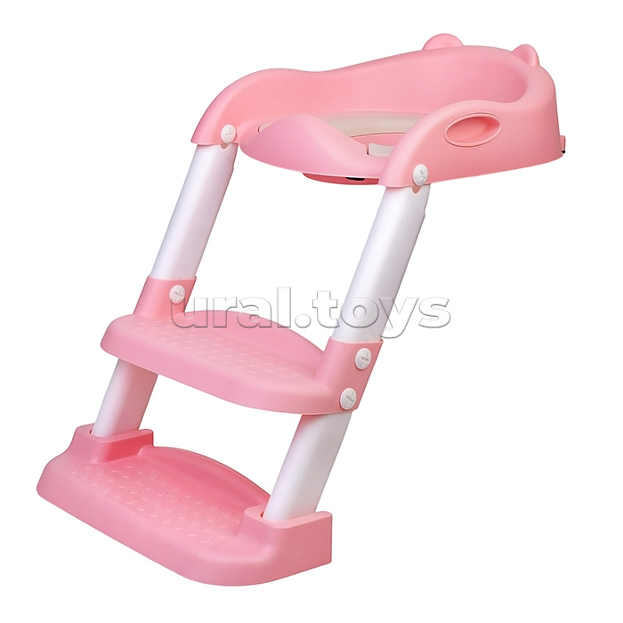 Детская накладка на унитаз со ступенькой (розовый)