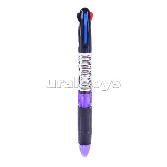 Ручка шариковая автомат, 0.7мм, 3-х цветная, в дисплее