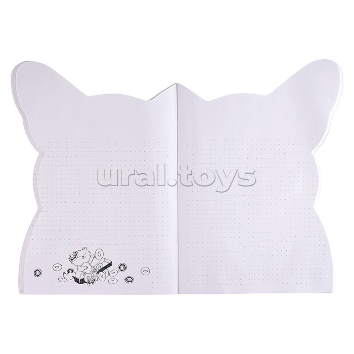 Тетрадь 40л арт. 69729/ВЕСЁЛЫЙ КОРГИ /180х255 мм, фигурная вырубка, мягкий переплёт (2 скобы). вн.блок - белый офсет, точка. Обложка - мелованный картон 190 г/м²,