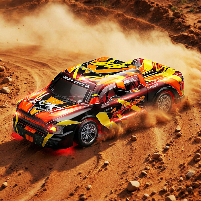 Машина "Горный властелин" р/у, 27 MHz. (свет,звук) в коробке