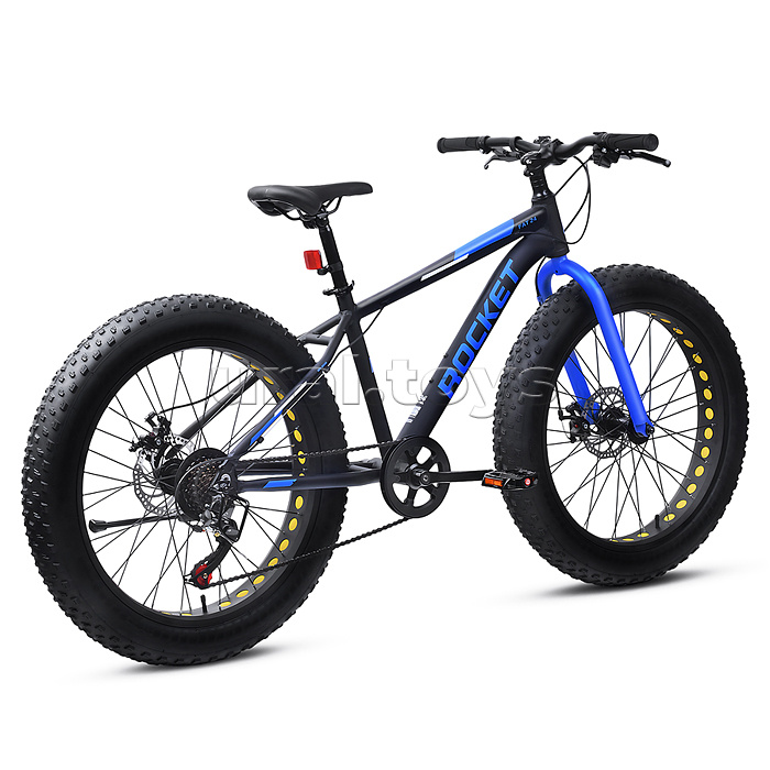 Велосипед 24" Rocket Fat 24, цвет черный/синий, размер 15"