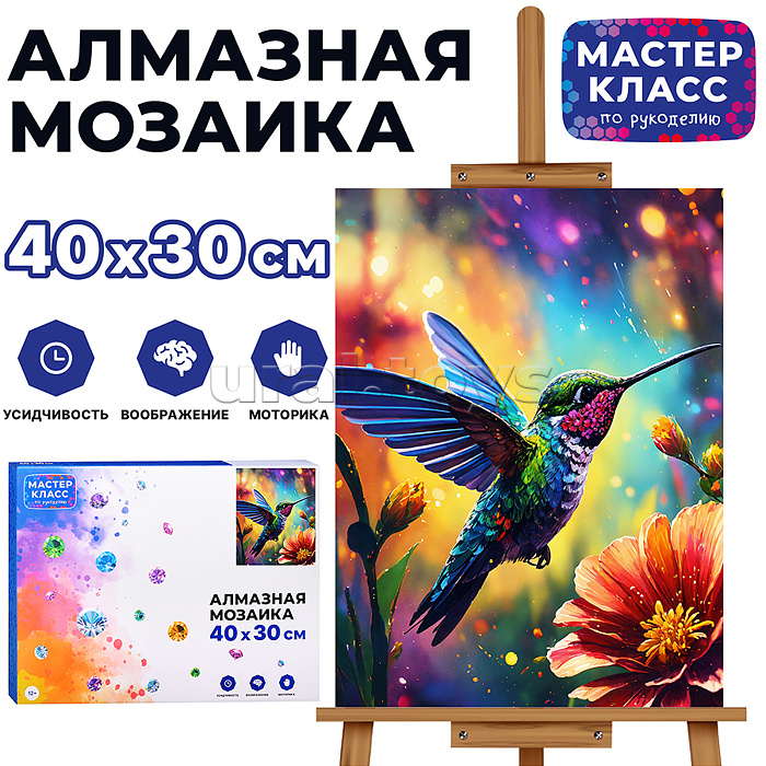 Мозаика алмазная "Птичка колибри" 30*40см