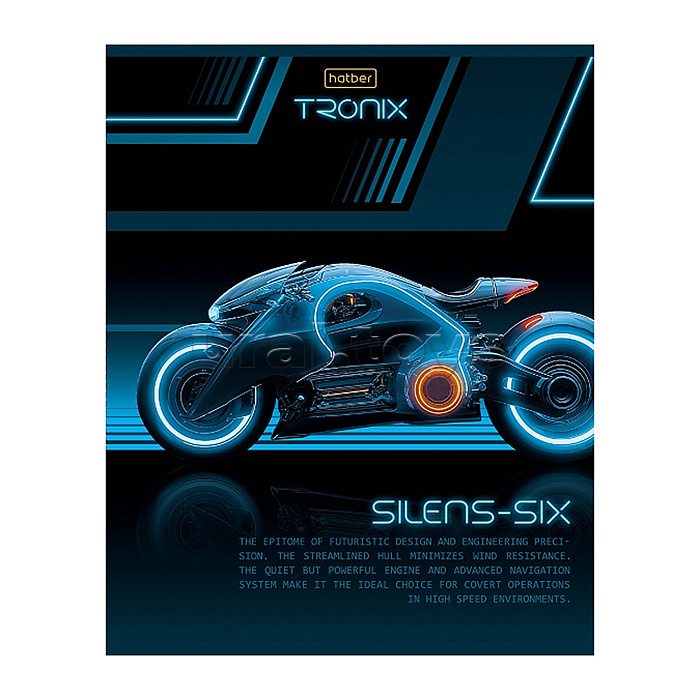 Тетрадь 48л. клетка "Троникс" А5ф 60-65г/кв.м на скобе обл. мел.картон выб лак 5 диз.в блоке