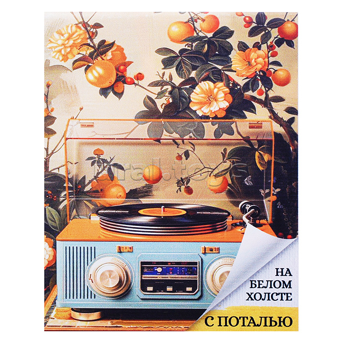 Картина по номерам с поталью 30х40 "Ритмы винилового сада" золото (26 цветов)