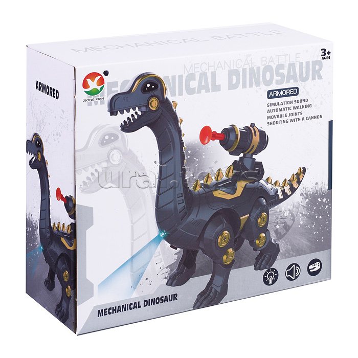 Динозавр "Тиранозавр" стреляет присосками, на батарейках, в ассортименте, в коробке