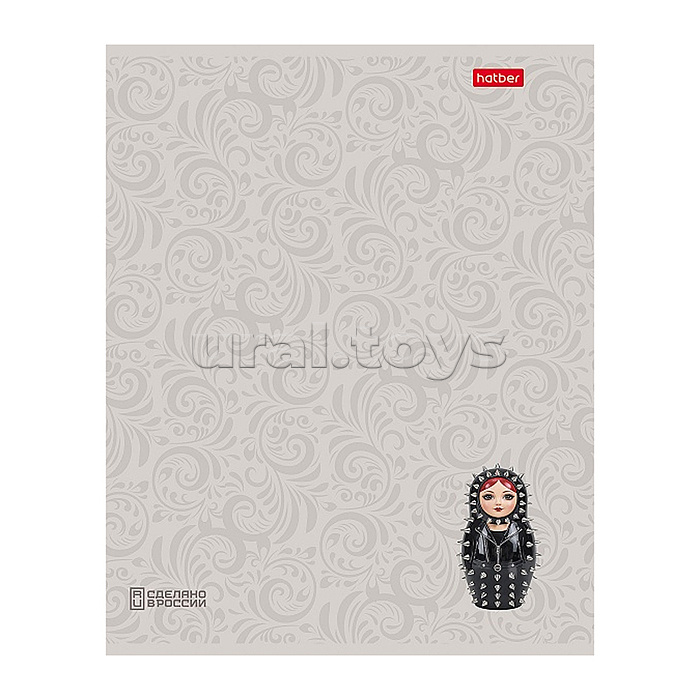 Тетрадь 48л. клетка "Матрешки A la Russe" А5ф  60-65г/кв.м на скобе обл. мел.картон ламинация