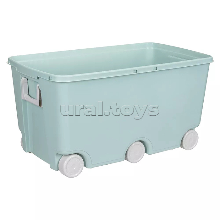 Ящик для игрушек на колесах 685х395х385мм, 66,5л (Светло-голубой)