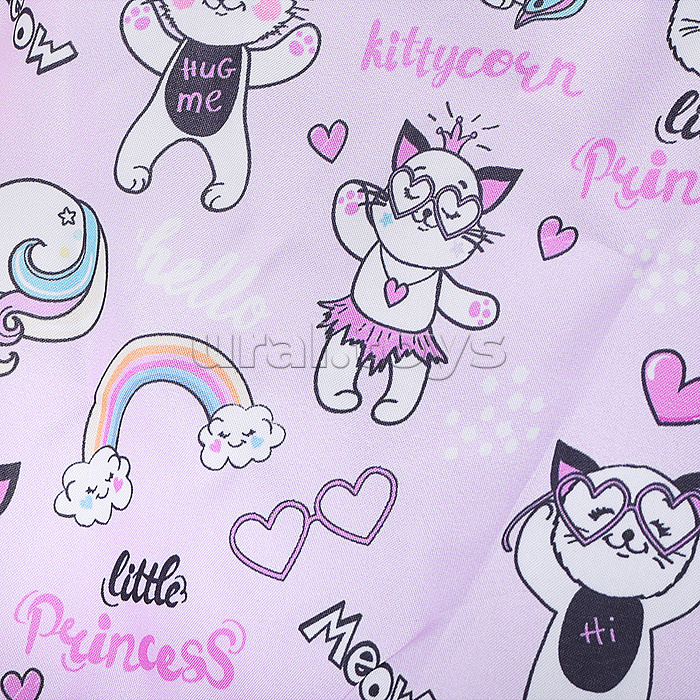 Коляская кукольная трость, металлическая, принт кошки