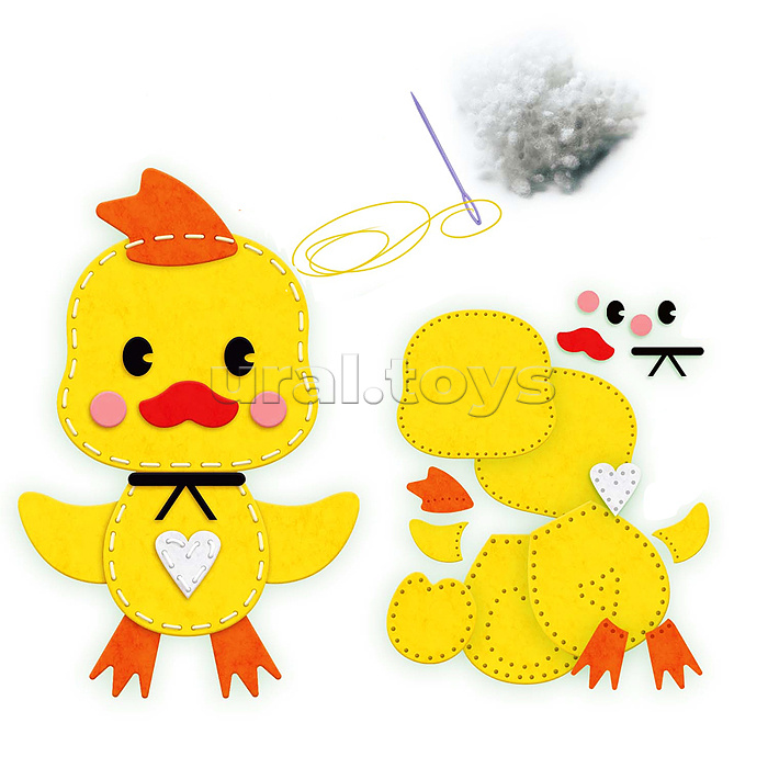 Набор для творчества. Игрушка из фетра своими руками. Утёнок.