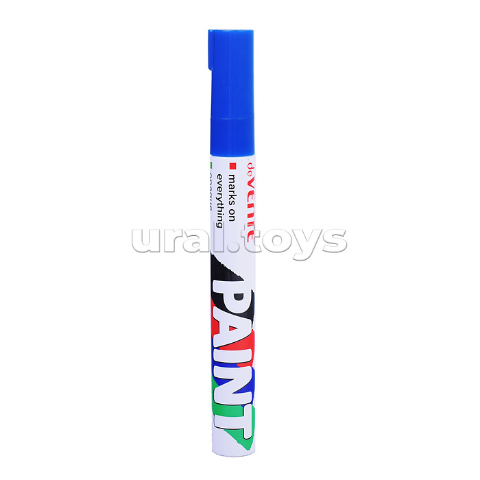 Маркер-краска круглый алюминиевый корпус, с клипом, нитро-основа, пулевидный наконечник, ширина линии 2,8 мм, длина письма 400 м, синий Маркер-краска круглый алюминиевый корпус, с клипом, нитро-основа, пулевидный наконечник, ширина линии 2,8 мм, длина письма 400 м, синий