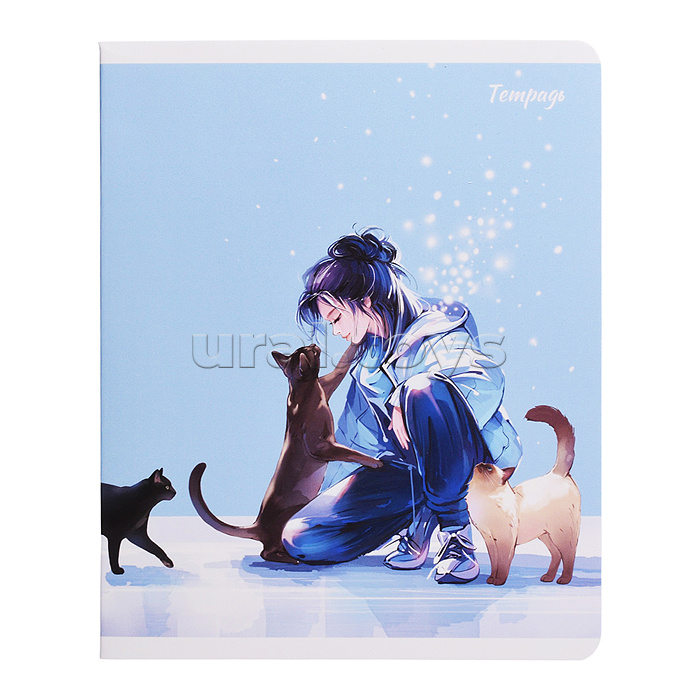 Тетрадь 48 л, клетка "Романтика" А5+, мягкий переплёт (2 скобы)