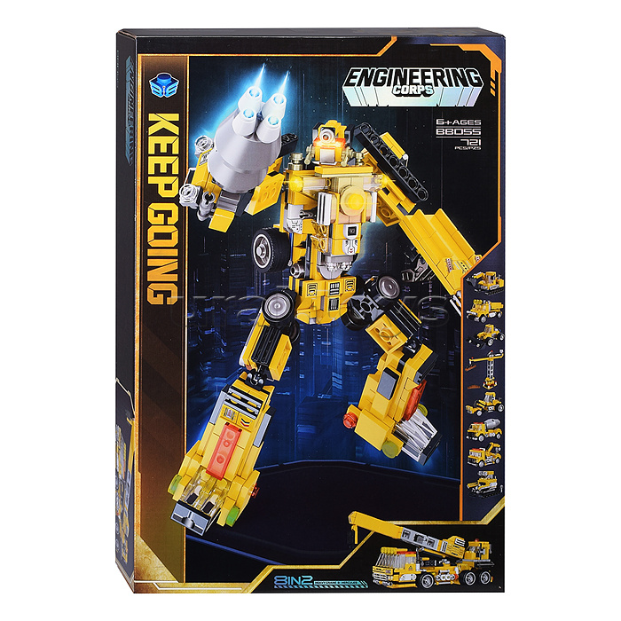 Конструктор "Робот трансформирующийся в кран" (721 дет.) в коробке