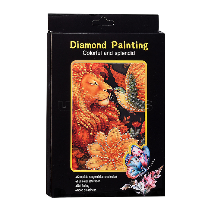 Мозаика алмазная "Царь зверей" 15*20см