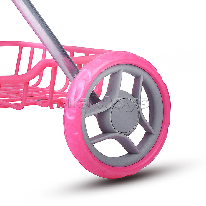 Коляская кукольная прогулочная, металлическая, складная, с корзиной и сумкой