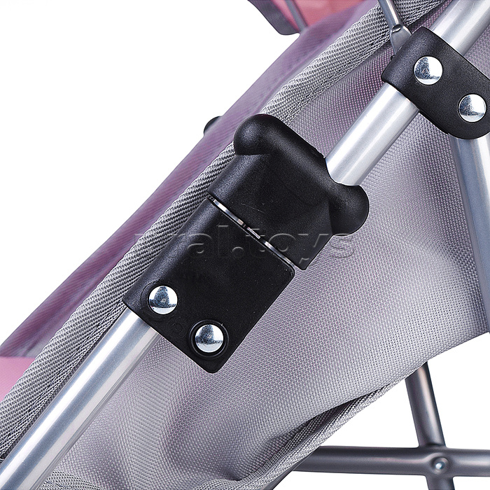 Коляская кукольная металлическая, с корзиной, столиком и козырьком