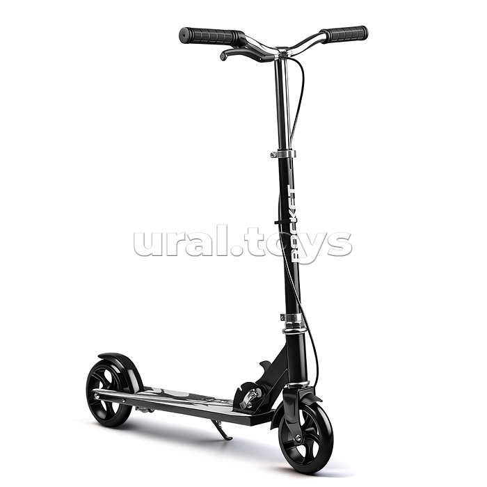 Самокат 2-х колесный ROCKET,колеса PU/ 145 мм,ABEC 7, черный (в пакете)