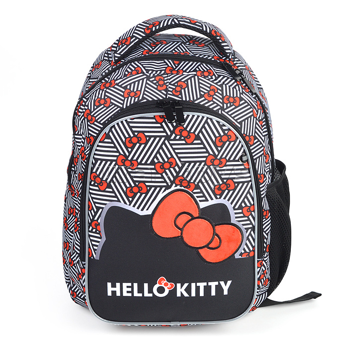 Рюкзак облегченный "Hello Kitty" с анатомической спинкой, 2 отделения на молнии, на каждой молнии 2 бегунка, размер 40*32*16 см, эргономичная анатомическая спинка, мягкие широкие регулируемые лямки, застежка спереди, внутри дополнительные отделения, орган