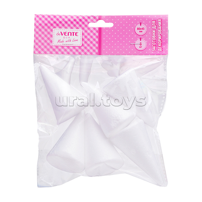 Заготовка для декорирования "Diy Конусы" из пенополистирола, 80x45 мм, 6 шт