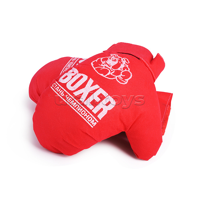 Боксерский набор №3А 50см (груша - экокожа; перчатки - текстиль) красный