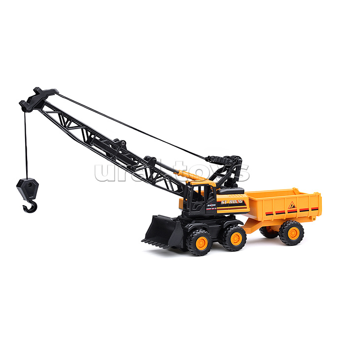 Машина "Кран с ковшом и прицепом" инерционная, в пакете Машина "Кран с ковшом и прицепом" инерционная, в пакете