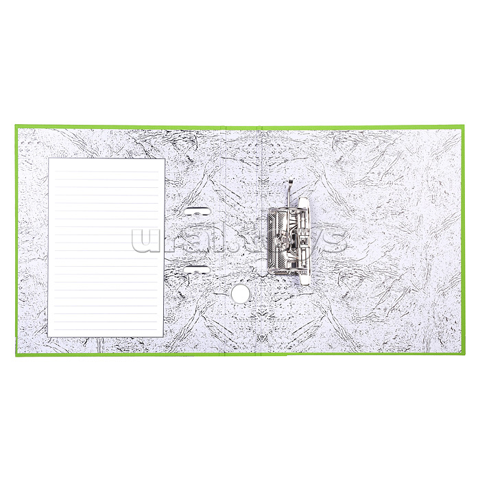 Папка с арочным механизмом A4 50 мм PP разобранная, металлическая окантовка, запечатка форзаца, наварной карман с этикеткой, салатовая Папка с арочным механизмом A4 50 мм PP разобранная, металлическая окантовка, запечатка форзаца, наварной карман с этикеткой, салатовая