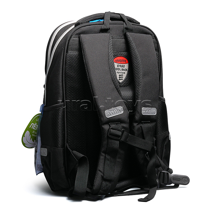 Ранец "SmART. Super Turbo" школьный жесткий 37x28x14 см (14 л) вес 800 г, плотный износостойкий полиэстер с водоотталкивающей пропиткой, 1 просторное отделение на молнии с разделителями для учебников, 2 передних кармана на молнии (один с карманом на резин