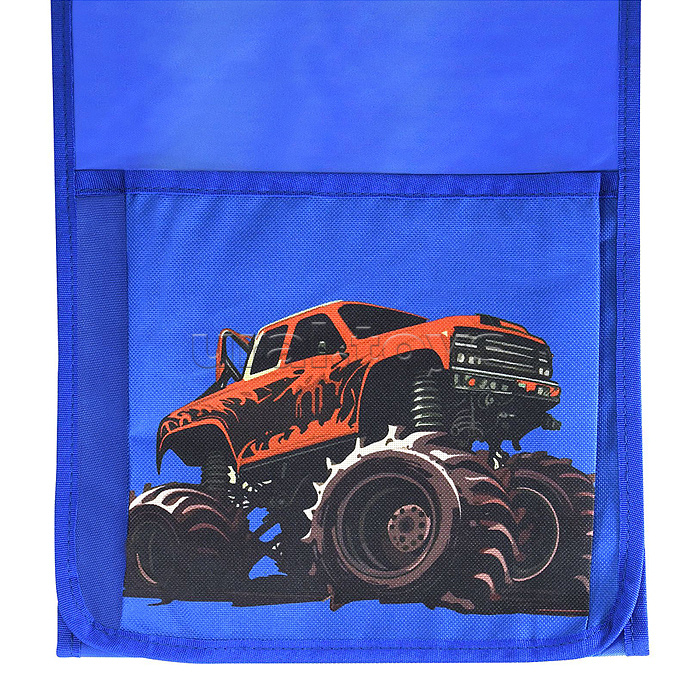 Кармашки-органайзер в шкафчик для детского сада 4 кармана 80x24 см голубой