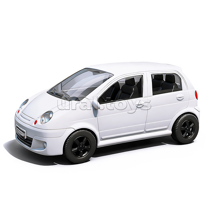 Машина инерционная "Хэтчбек" 25см. прозрачные окна, белый