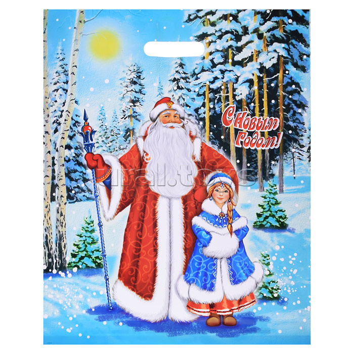 Пакет ПЭ с вырубной ручкой 40х50+6см (80) "Сказка" НГ