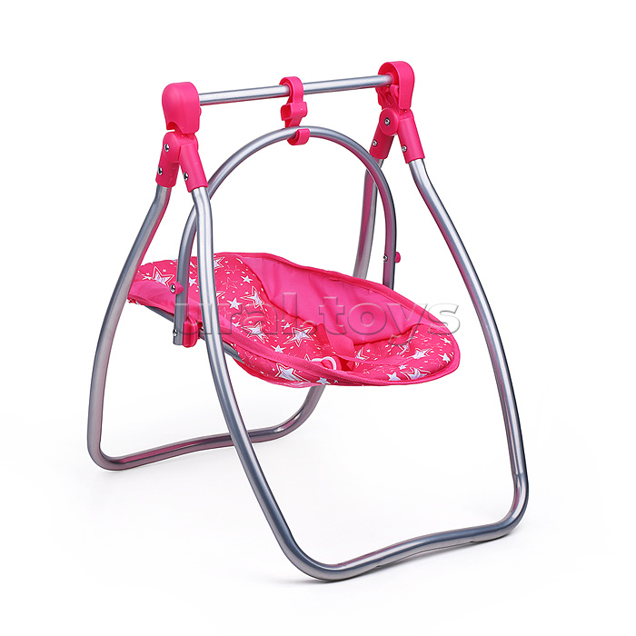 Коляска для кукол 5 в1 принт: звезды на розовом